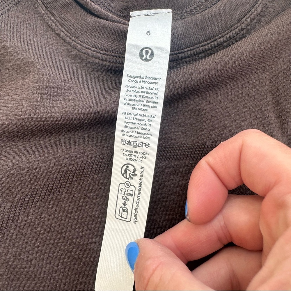 Lululemon Swiftly Tech Cropped Short-Sleeve Shirt 2.0 - Espresso - Picture 5 of 5